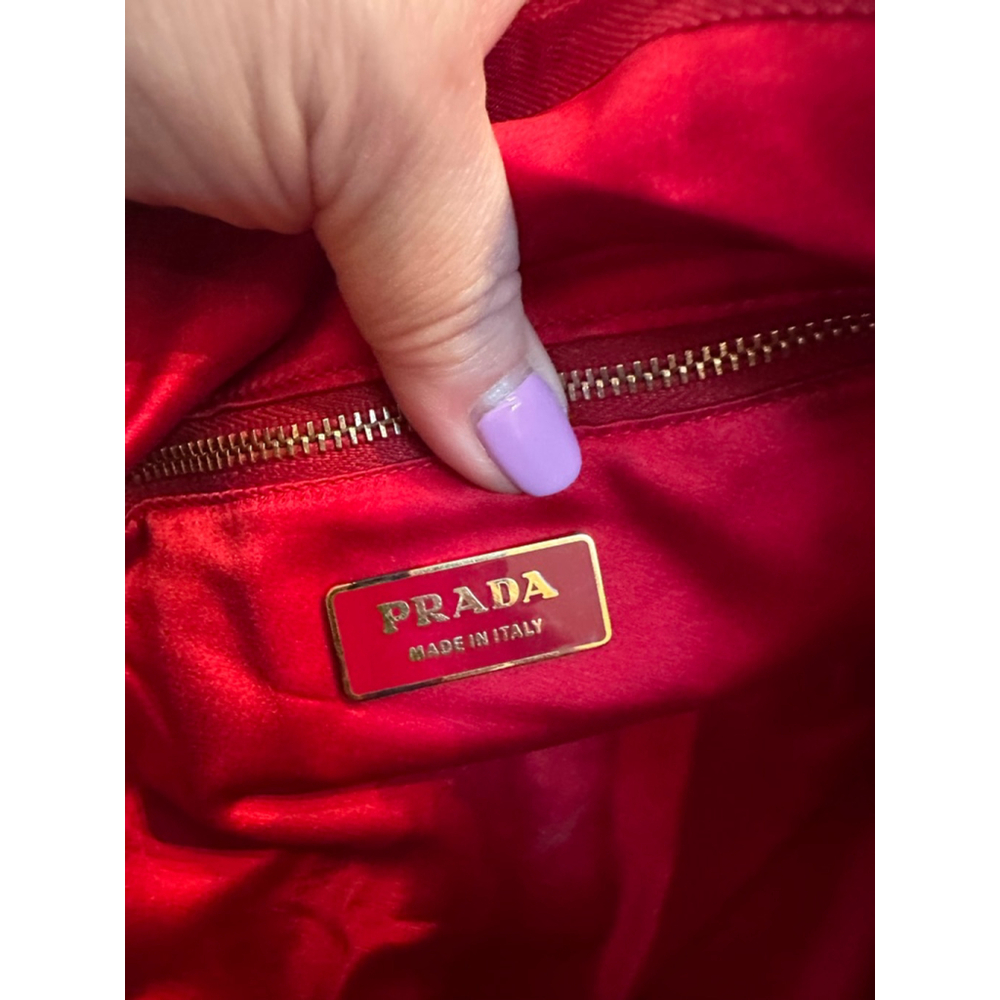 Prada Red Leather Barrel Bag - Picture 14 of 16